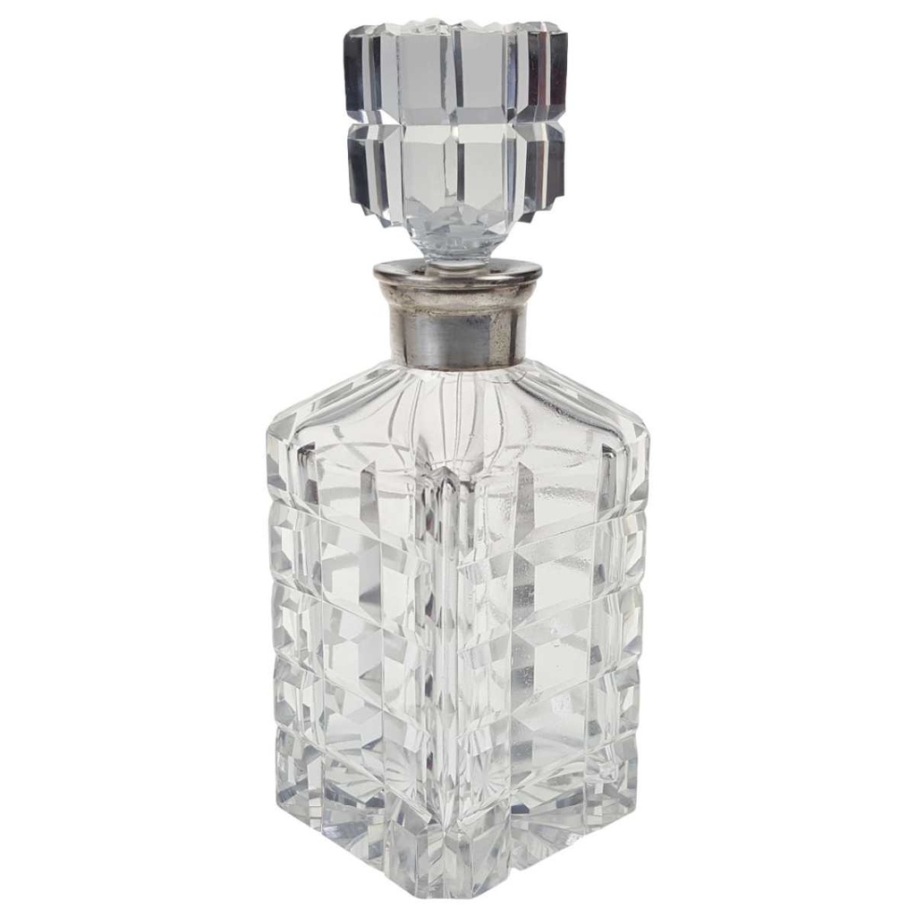 [458169068] Karaffe mit Stöpsel 25,5 cm Silbermontur Transparent gebraucht - gut Bild 2