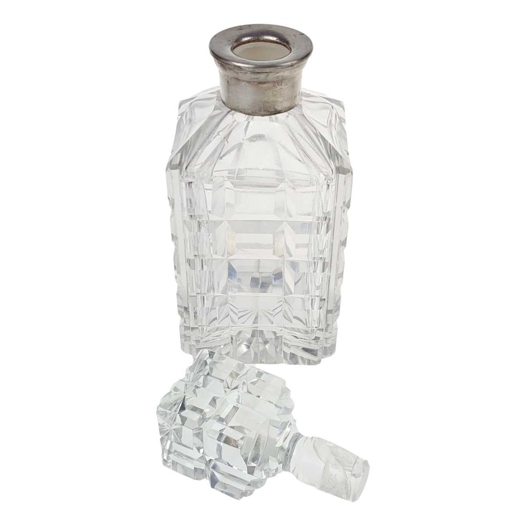 [458169068] Karaffe mit Stöpsel 25,5 cm Silbermontur Transparent gebraucht - gut Bild 4