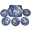 [2119307] 6er Set Schale mit Schälchen Japan China Kirschblüte Blau gebraucht - gut Bild 2
