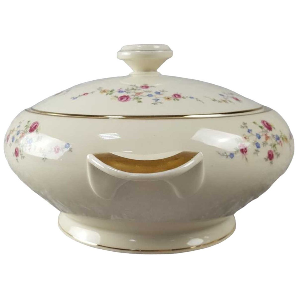 [45816909] Schüssel Goldrand 1,7 L Edelstein Bavaria Blumendekor 15476 Blumen Elfenbein Beige gebraucht - gut Bild 2