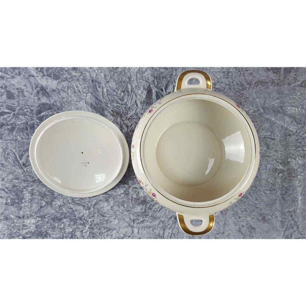 [45816909] Schüssel Goldrand 1,7 L Edelstein Bavaria Blumendekor 15476 Blumen Elfenbein Beige gebraucht - gut Bild 6