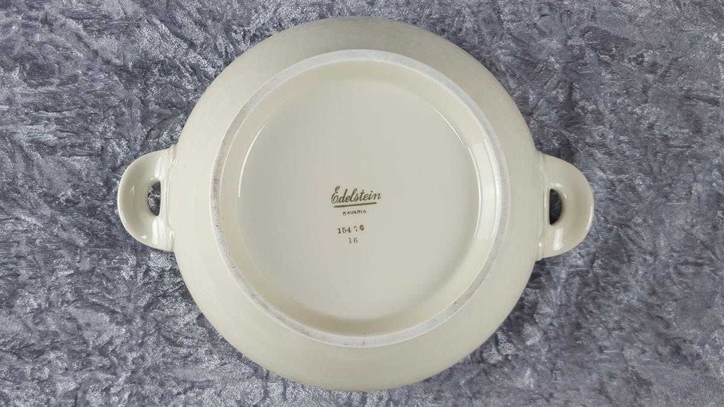 [45816909] Schüssel Goldrand 1,7 L Edelstein Bavaria Blumendekor 15476 Blumen Elfenbein Beige gebraucht - gut Bild 7