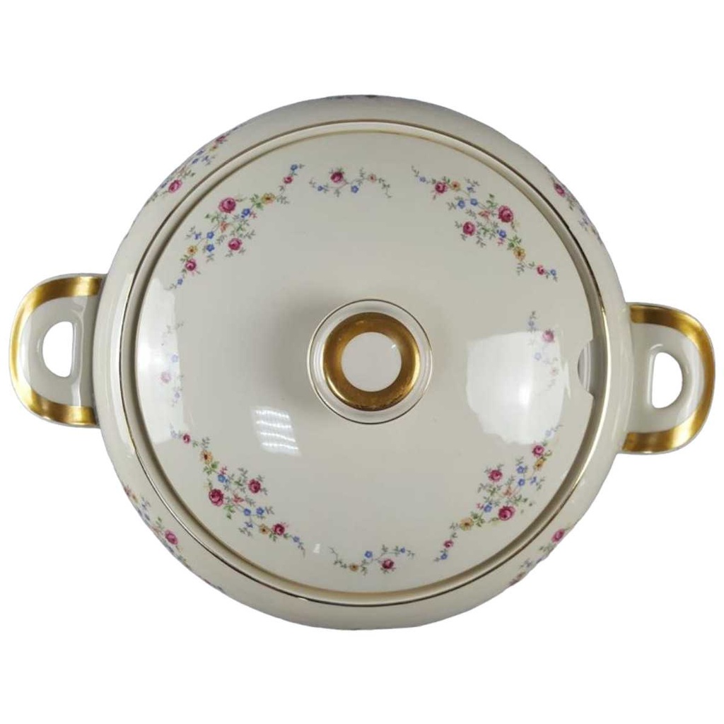 [45816910] Schüssel Goldrand 3,4 L Edelstein Bavaria Blumendekor 15476 Blumen Elfenbein Beige gebraucht - gut Bild 2