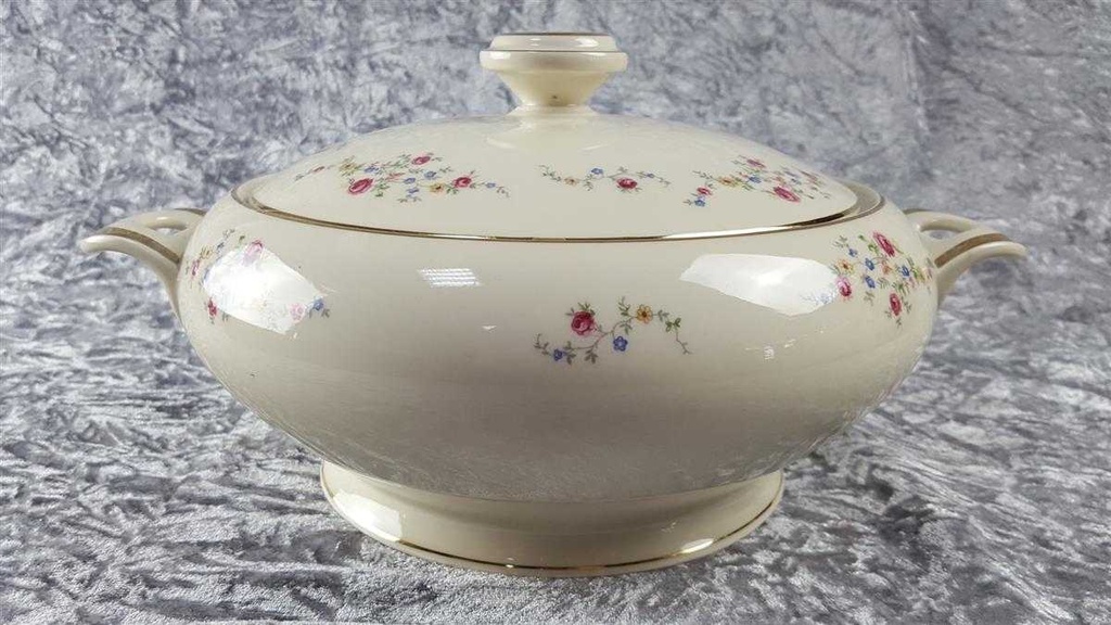 [45816910] Schüssel Goldrand 3,4 L Edelstein Bavaria Blumendekor 15476 Blumen Elfenbein Beige gebraucht - gut Bild 5
