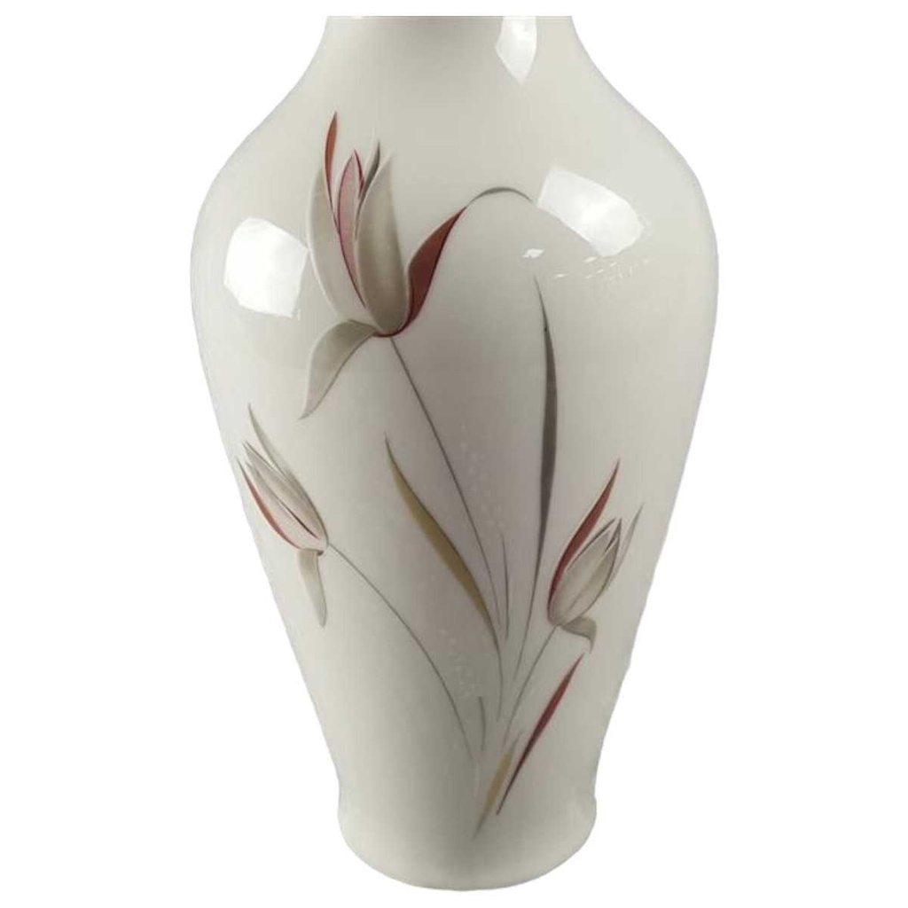 [45816913] Vase Blumenvase Goldrand 30 cm Eschenbach Blumen Elfenbein gebraucht - gut Bild 2