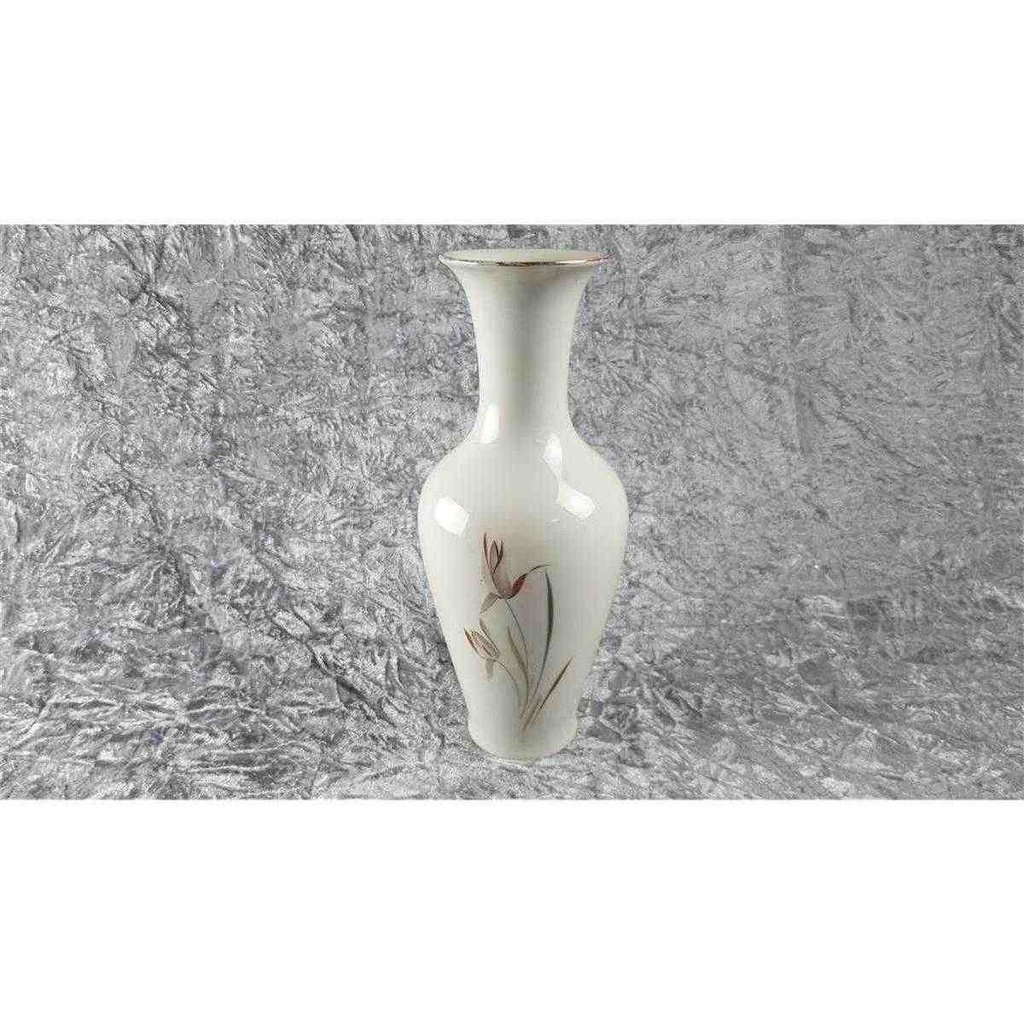 [45816913] Vase Blumenvase Goldrand 30 cm Eschenbach Blumen Elfenbein gebraucht - gut Bild 3