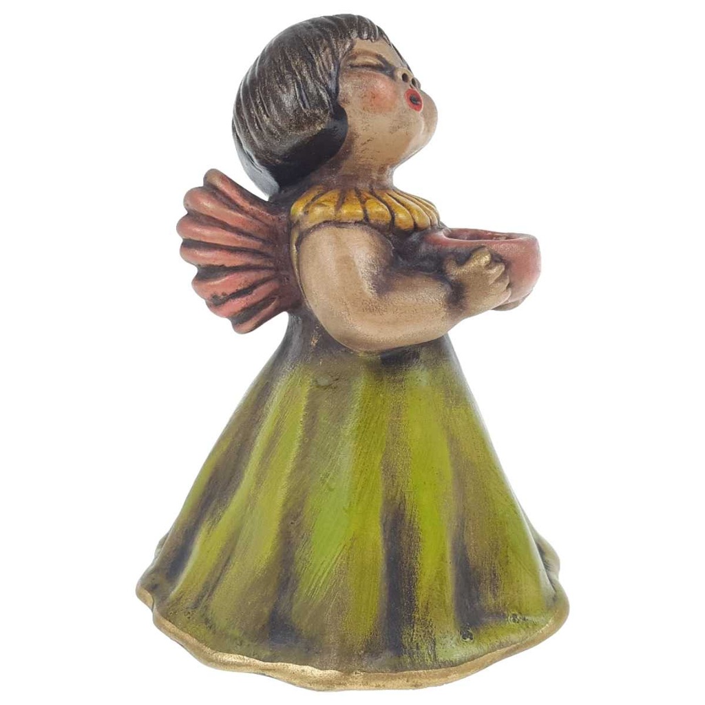 [458169148] Figur Kerzenhalter Skuptur H 14,7 cm Thun Engel grün/rosa/gold Bild 2