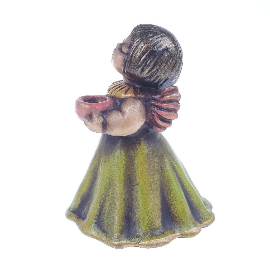 [458169148] Figur Kerzenhalter Skuptur H 14,7 cm Thun Engel grün/rosa/gold Bild 4