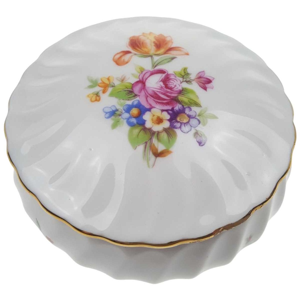 [458169167] Deckeldose Goldrand 6,5 cm Wagner & Apel Blumendekor gebraucht - gut Bild 2