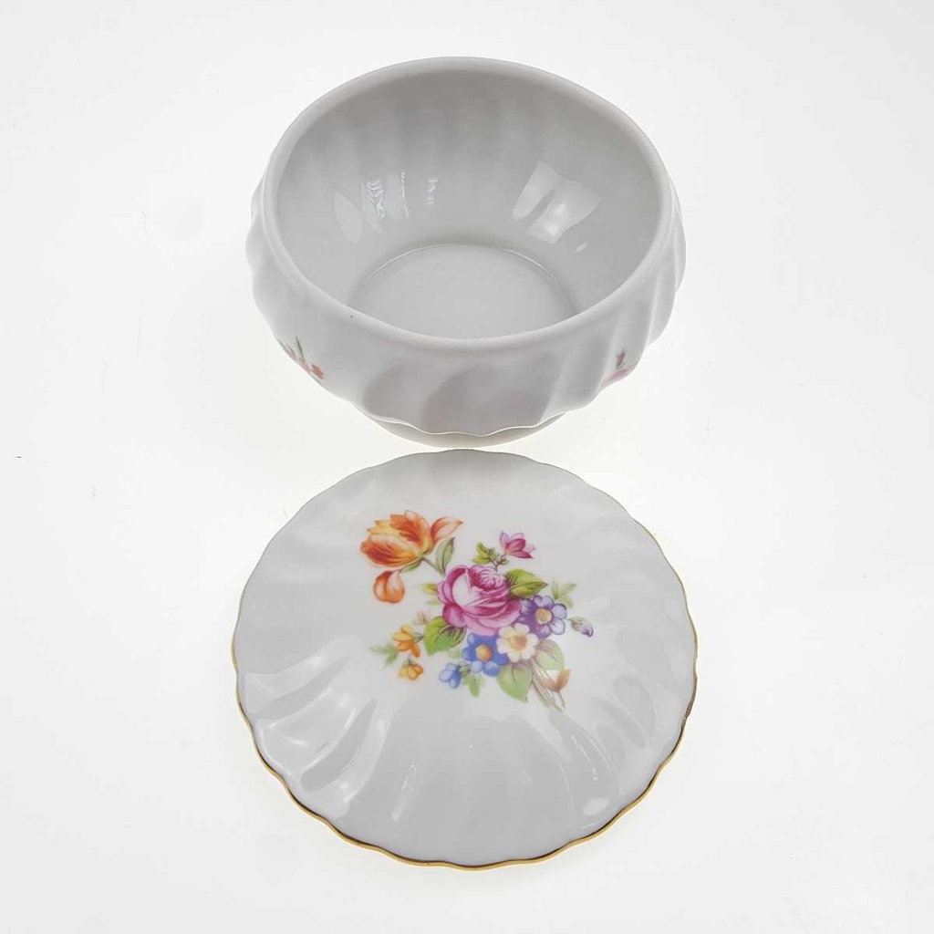 [458169167] Deckeldose Goldrand 6,5 cm Wagner & Apel Blumendekor gebraucht - gut Bild 3