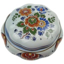 [458169173] Deckeldose Handwerk Polychroom Blumendekor Bunt Blumen gebraucht - gut Bild 2