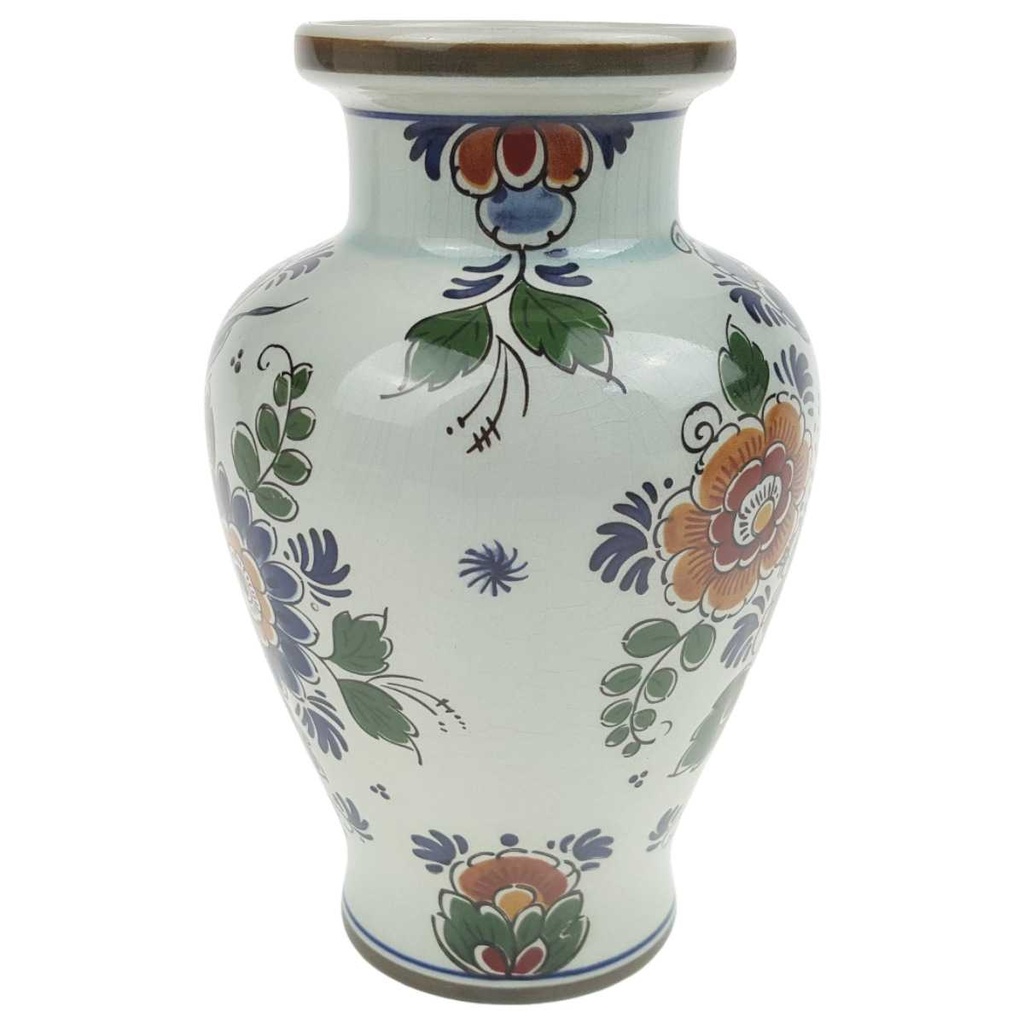 [458169174] Vase Handwerk 16 cm Polychroom Blumendekor Bunt Blumen gebraucht - gut Bild 2