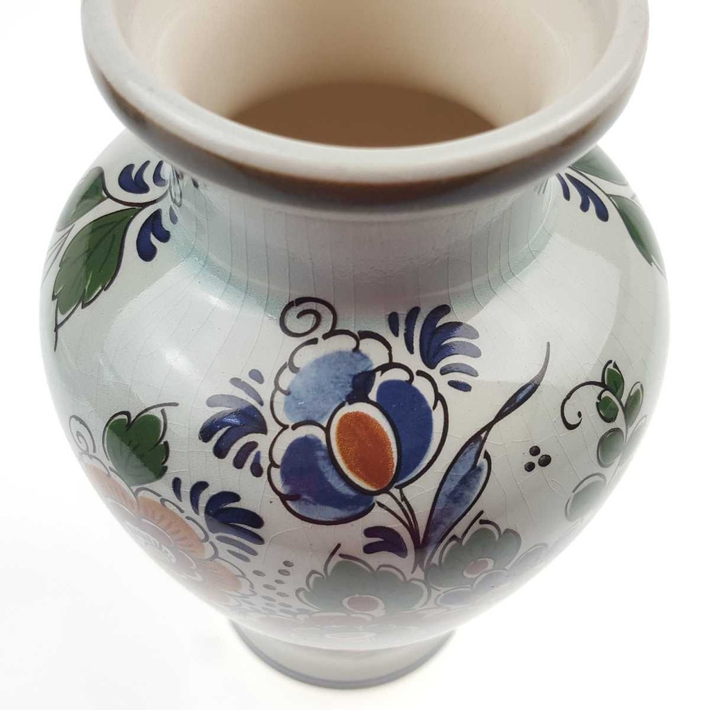 [458169174] Vase Handwerk 16 cm Polychroom Blumendekor Bunt Blumen gebraucht - gut Bild 3