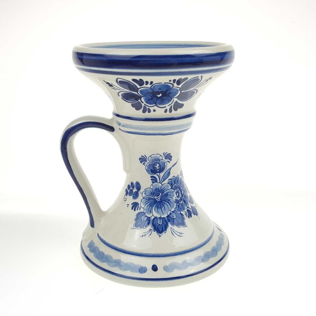 [458169178] Kerzenhalter mit Henkel Handwerk Delfts Blumendekor Blumen gebraucht - gut Bild 3