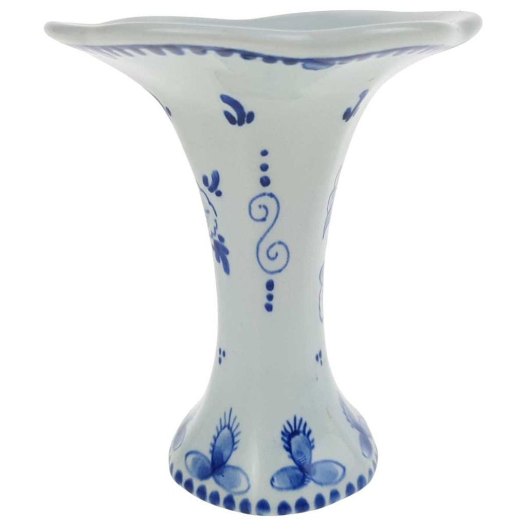 [458169180] Tischvase klein 10 cm Delfts Blumendekor Blumen gebraucht - gut Bild 2
