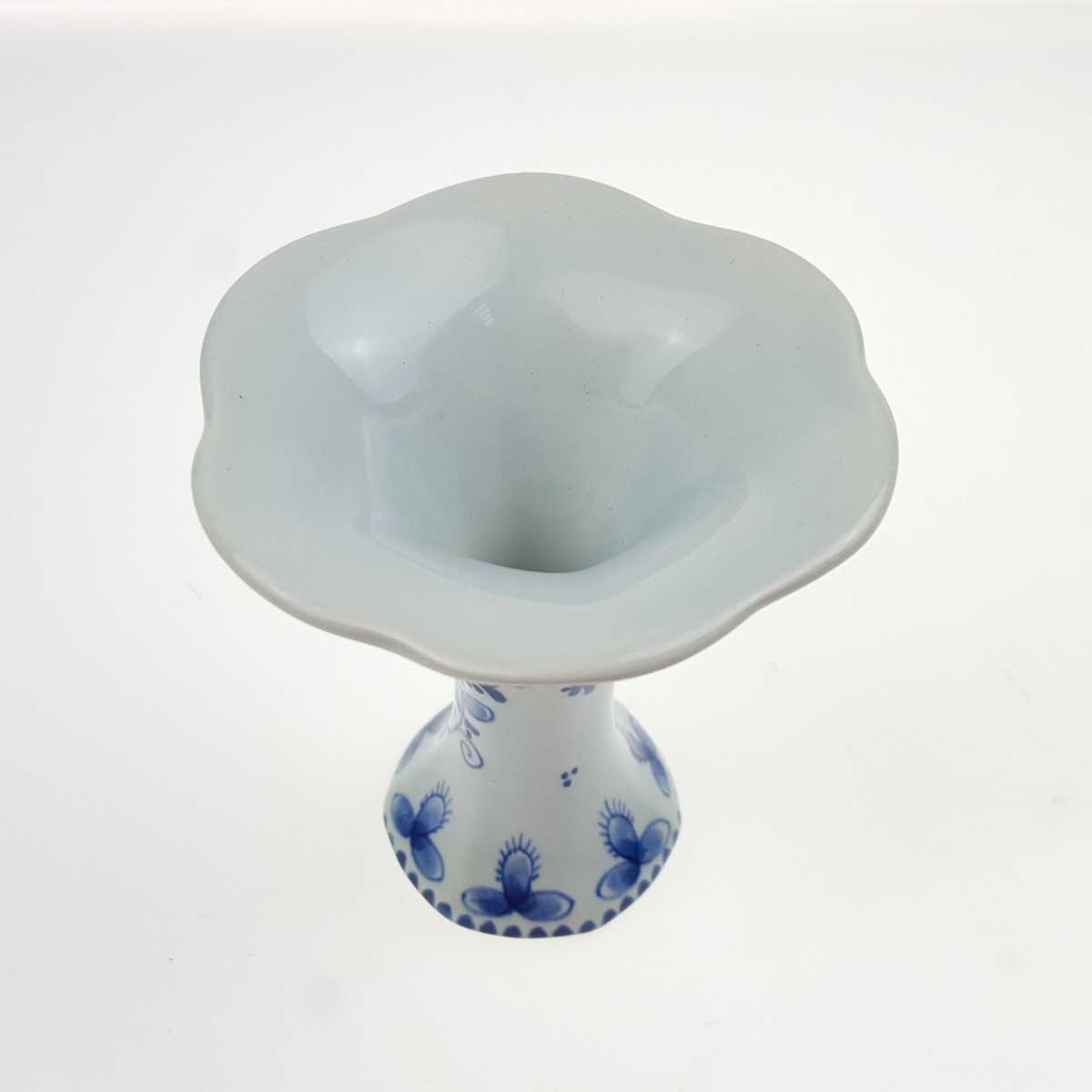 [458169180] Tischvase klein 10 cm Delfts Blumendekor Blumen gebraucht - gut Bild 3