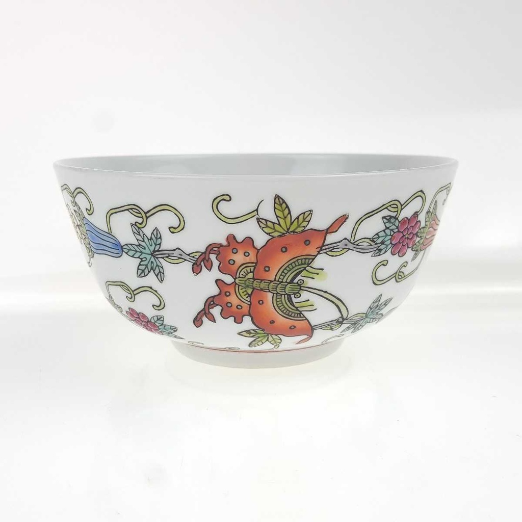 [458169190] Schale 11,8 cm Chinesisches Porzellan Schmetterling Blume Dekor gebraucht - gut Bild 3