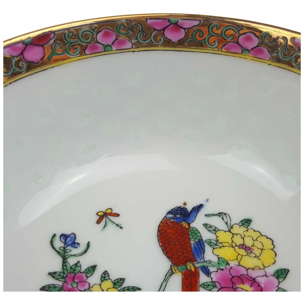 [458169191] Schale Golddekor 11,5 cm Chinesisches Porzellan Blumen gebraucht - gut Bild 2