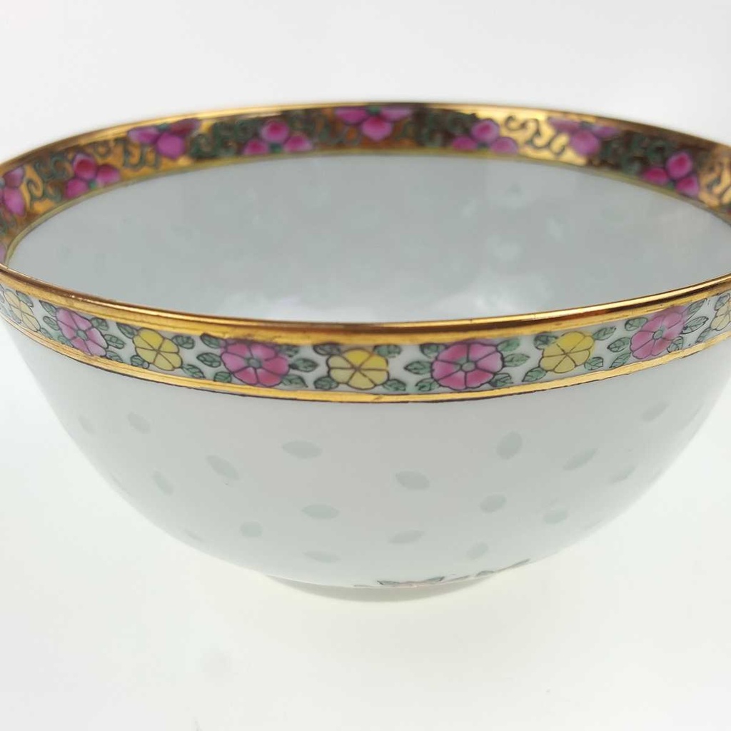 [458169191] Schale Golddekor 11,5 cm Chinesisches Porzellan Blumen gebraucht - gut Bild 4
