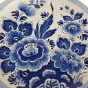 [458169192] Wandteller klein Delfts Blaue Blumen gebraucht - gut Bild 3