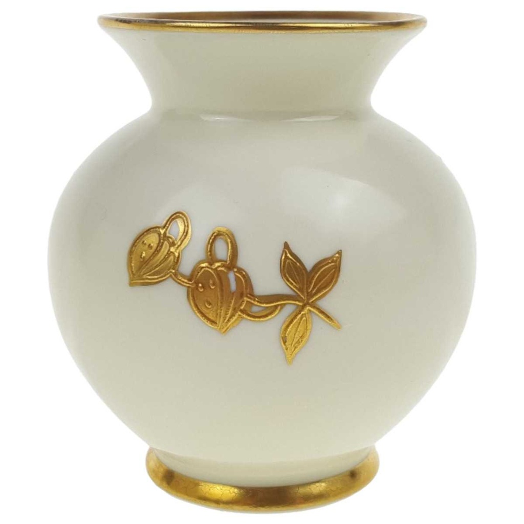 [458169193] Vase klein Golddekor 7,8 cm HP Handmalerei Blumen gebraucht - gut Bild 2