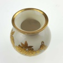 [458169193] Vase klein Golddekor 7,8 cm HP Handmalerei Blumen gebraucht - gut Bild 4