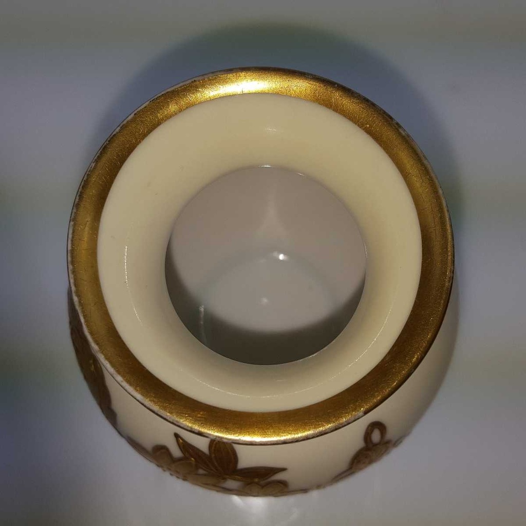 [458169193] Vase klein Golddekor 7,8 cm HP Handmalerei Blumen gebraucht - gut Bild 5