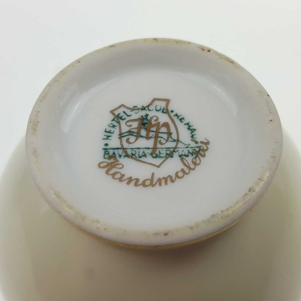 [458169193] Vase klein Golddekor 7,8 cm HP Handmalerei Blumen gebraucht - gut Bild 8