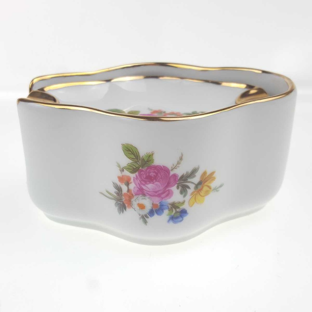 [2119309] 4er Set Aschenbecher mit Halter Golddekor Oro de Ley Blumen gebraucht - gut Bild 4