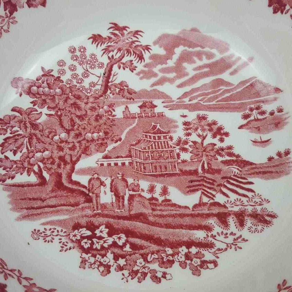 [458169195] Schüssel 23,6 cm Wood´s Burslem Seaforth Rot gebraucht - sehr gut Bild 3
