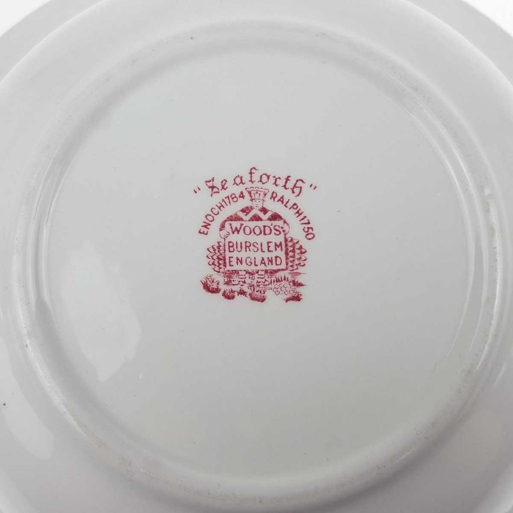 [458169195] Schüssel 23,6 cm Wood´s Burslem Seaforth Rot gebraucht - sehr gut Bild 5