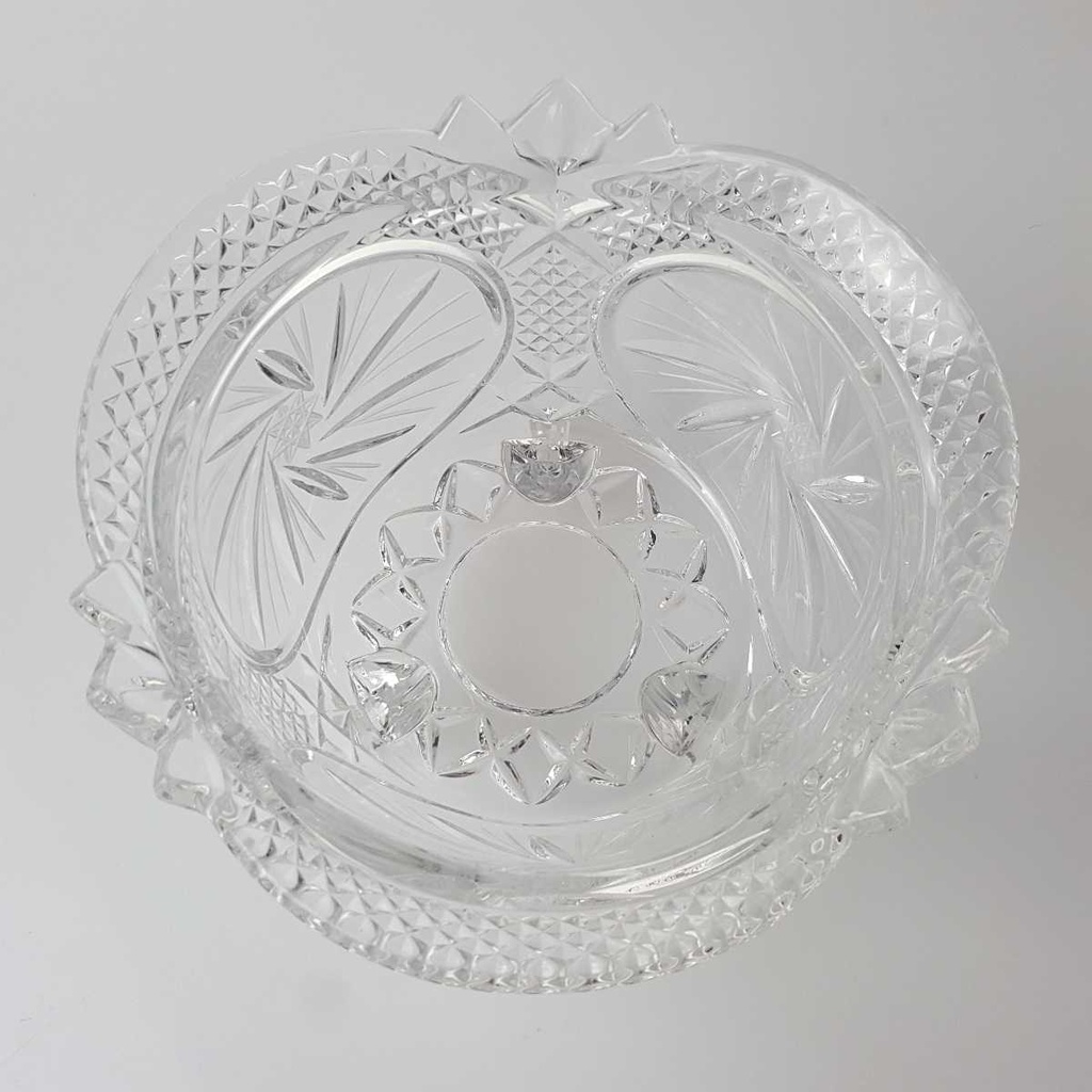 [458169196] Glasschale auf 3 Füßchen 9,8 cm Schleuderstern Transparent gebraucht - gut Bild 6