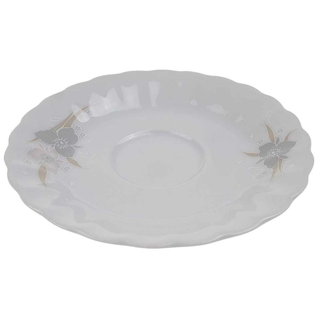 [458169198] Untertasse für Kaffee 14,7 cm Eschenbach Toledo rosa graue Blüten gebraucht - gut Bild 2