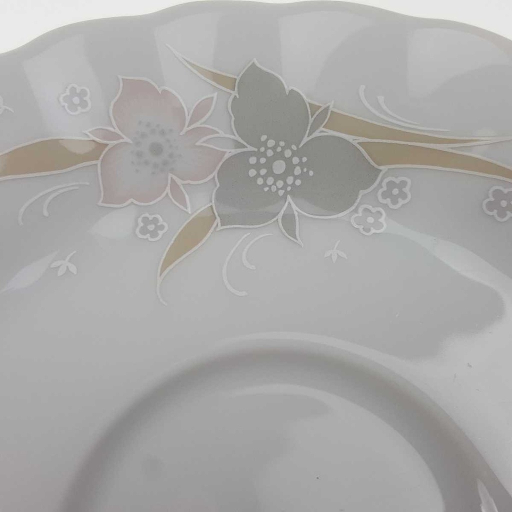 [458169198] Untertasse für Kaffee 14,7 cm Eschenbach Toledo rosa graue Blüten gebraucht - gut Bild 3