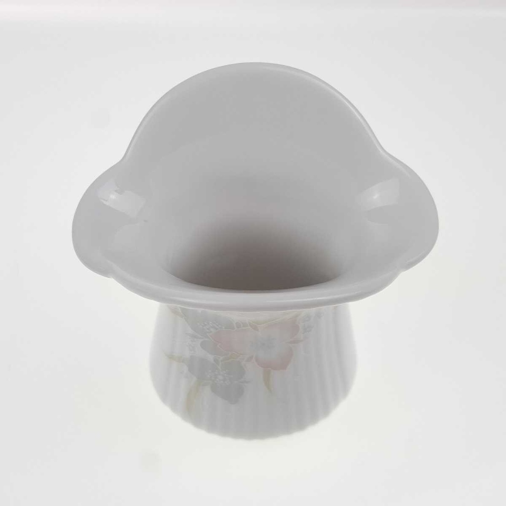 [458169199] Vase klein 11,2 cm Eschenbach Toledo rosa graue Blüten gebraucht - sehr gut Bild 3