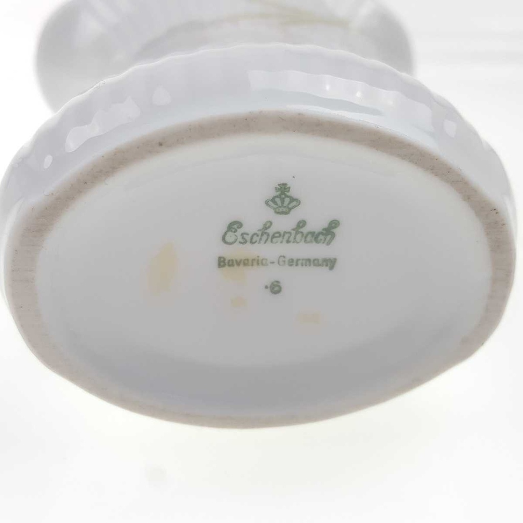 [458169199] Vase klein 11,2 cm Eschenbach Toledo rosa graue Blüten gebraucht - sehr gut Bild 5