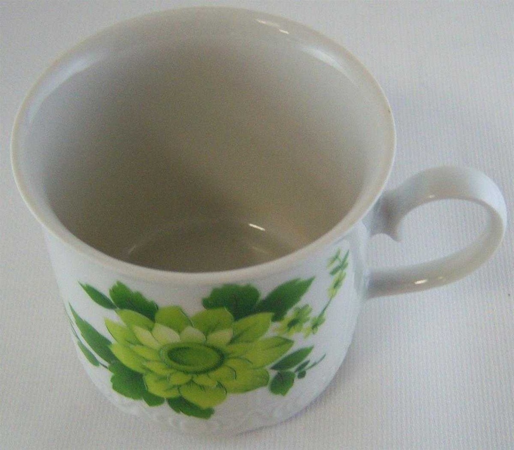 [4581695] Kaffeetasse Tasse Mitterteich Form 100 grüne Blume gebraucht - sehr gut Bild 2