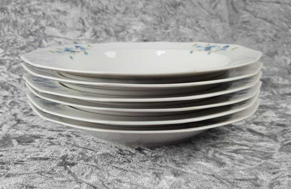 [2119312] 6er Set Suppenteller 22,5 cm Winterling Schwarzenbach Vergissmeinnicht gebraucht - defekt Bild 4