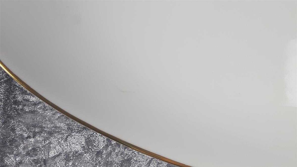 [45816965] Servierplatte Speiseplatte Fleischplatte Steakplatte groß Goldrand 37x26,5 cm KPM Krister 0201 Weiß gebraucht - gut Bild 5