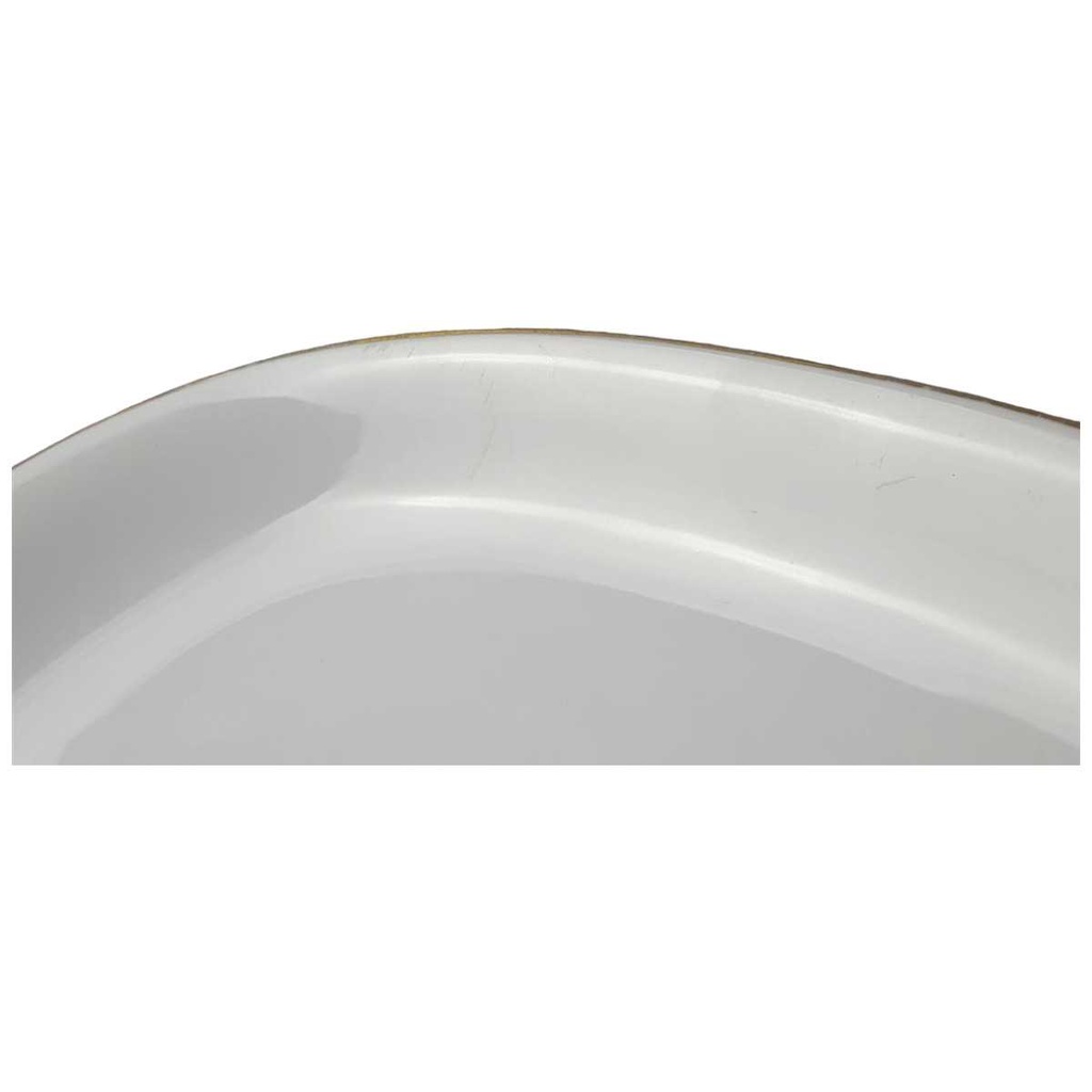 [45816966] Servierplatte Speiseplatte Fleischplatte Steakplatte mittelgroß Goldrand 27,5x19,8 cm KPM Krister 0201 Weiß gebraucht - gut Bild 2