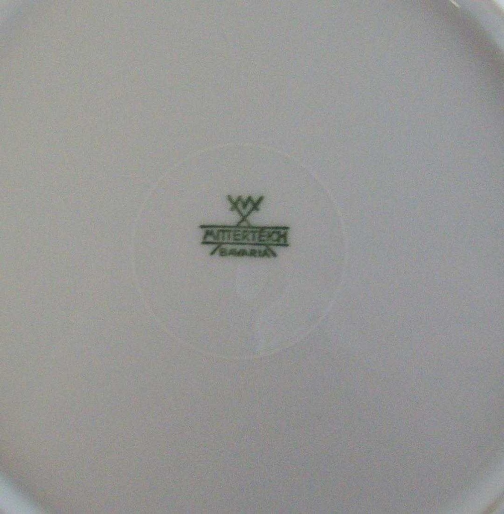 [4581697] Kuchenteller Dessertteller Frühstücksteller 19,8 cm Mitterteich Form 100 grüne Blume gebraucht - sehr gut Bild 3