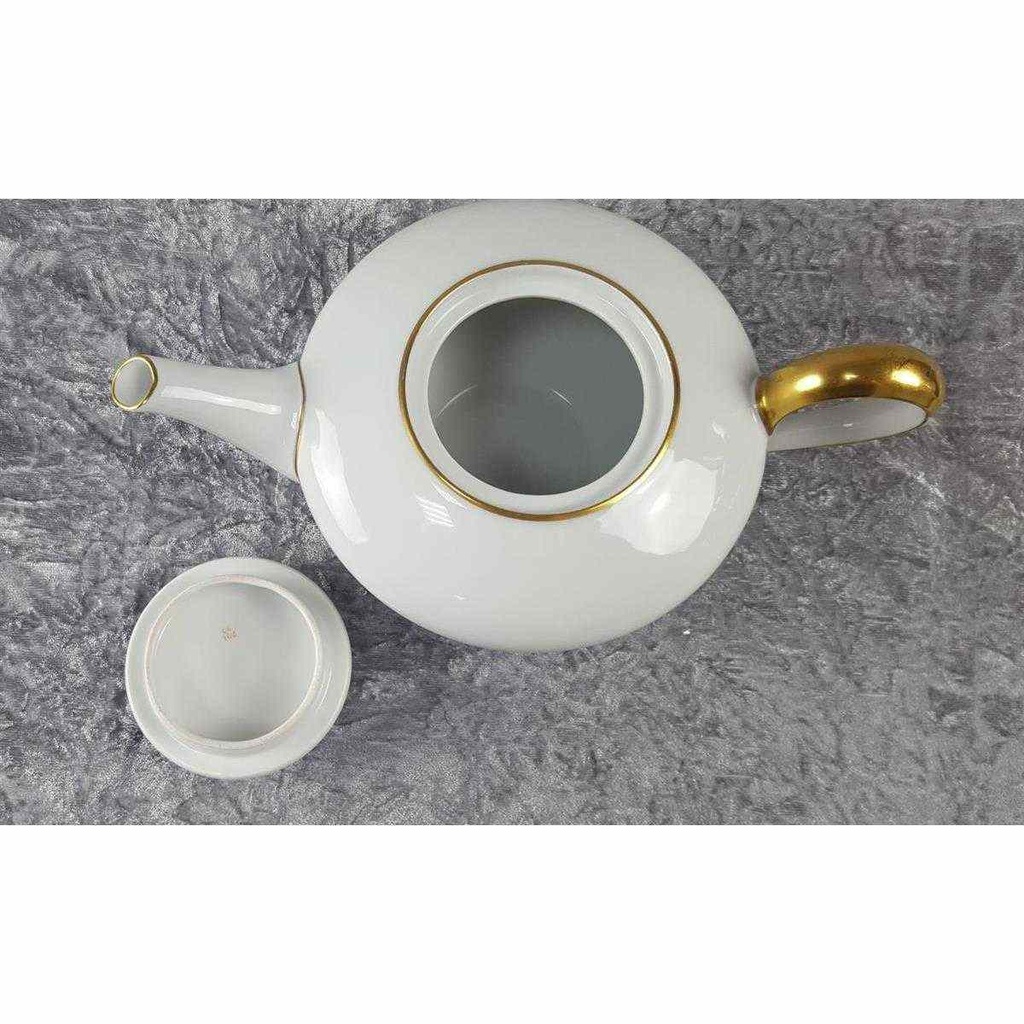 [45816979] Teekanne Goldrand 1,3 L KPM Krister 0201 Weiß gebraucht - sehr gut Bild 4