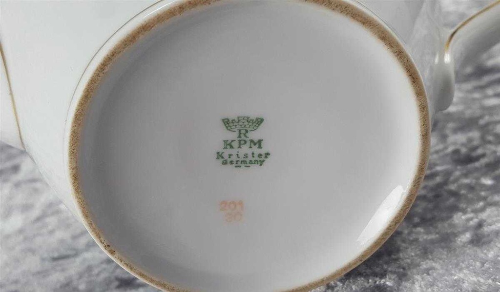 [45816980] Kaffeekanne Goldrand 1,7 L KPM Krister 0201 Weiß gebraucht - gut Bild 6