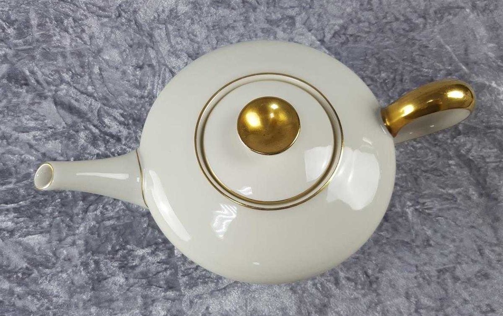 [45816981] Teekanne Goldrand 1,05 L KPM Krister 0202 Elfenbein Beige gebraucht - sehr gut Bild 3