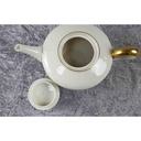 [45816981] Teekanne Goldrand 1,05 L KPM Krister 0202 Elfenbein Beige gebraucht - sehr gut Bild 4
