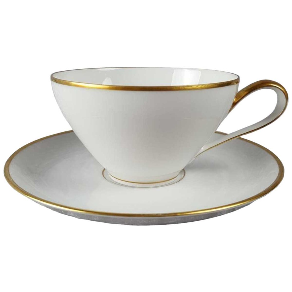 [45816991] Teetasse mit Untertasse Tasse Goldrand KPM Krister 0201 Weiß Bild 2