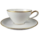[45816991] Teetasse mit Untertasse Tasse Goldrand KPM Krister 0201 Weiß Bild 2