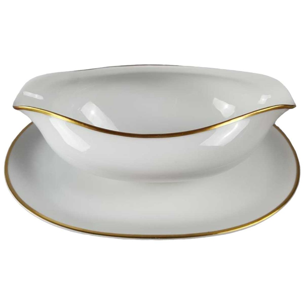 [45816995] Sauciere mit Teller Goldrand 1tlg KPM Krister 0201 Weiß gebraucht - gut Bild 2