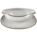 [45816995] Sauciere mit Teller Goldrand 1tlg KPM Krister 0201 Weiß gebraucht - gut Bild 2