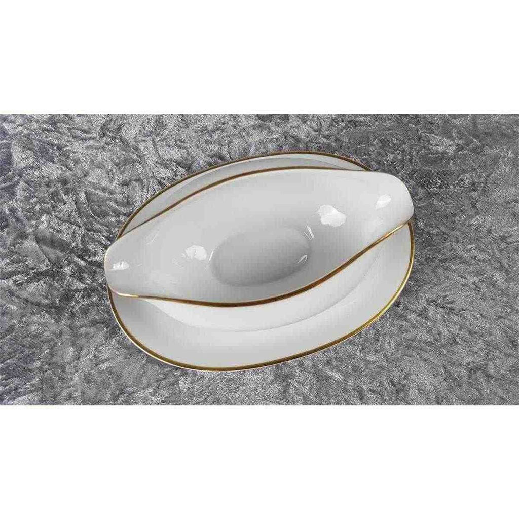 [45816995] Sauciere mit Teller Goldrand 1tlg KPM Krister 0201 Weiß gebraucht - gut Bild 3